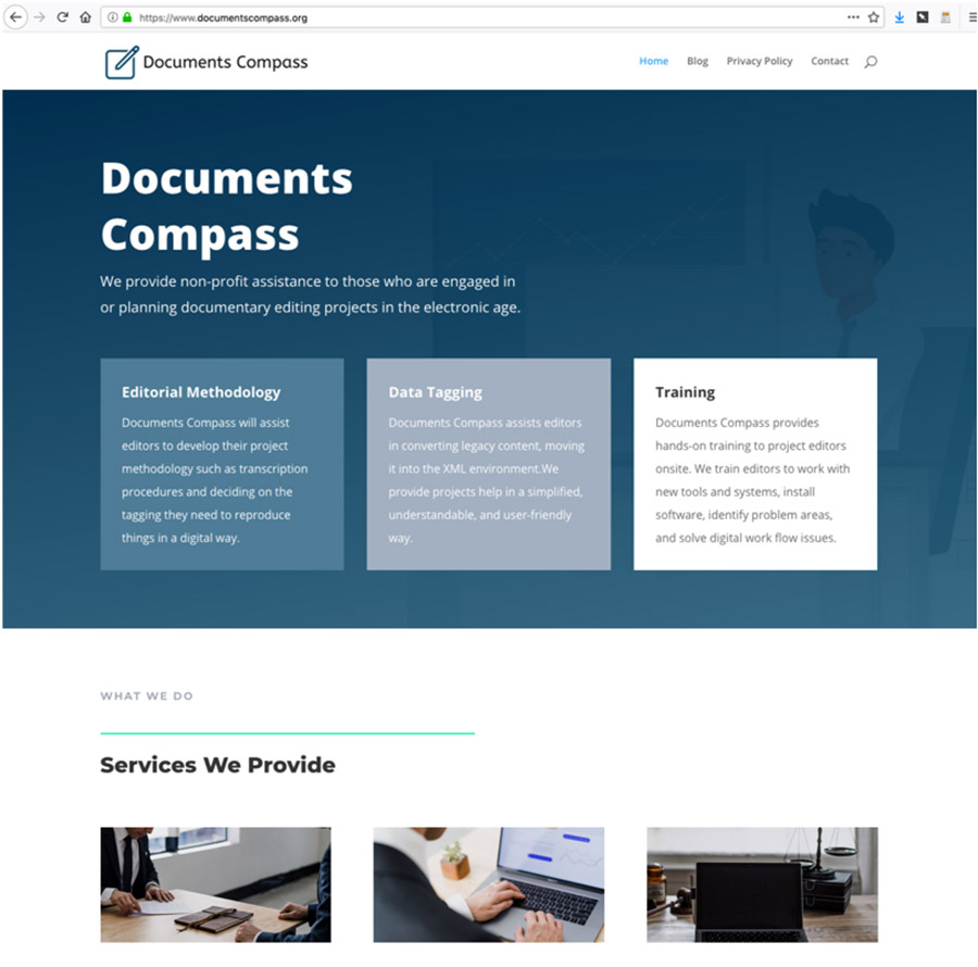 Documents Compass, newer-looking website
