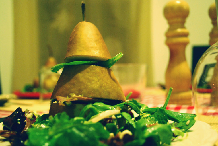 stacked pear salad