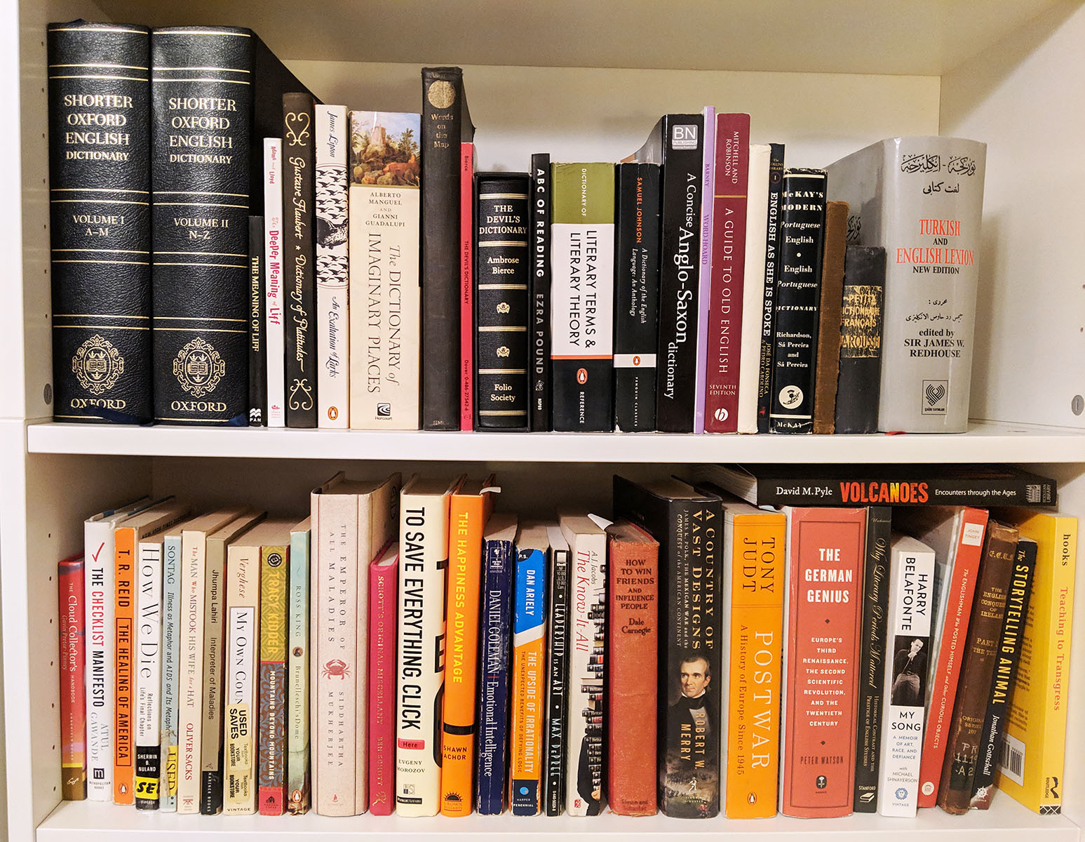 Bookshelf of non-fiction books