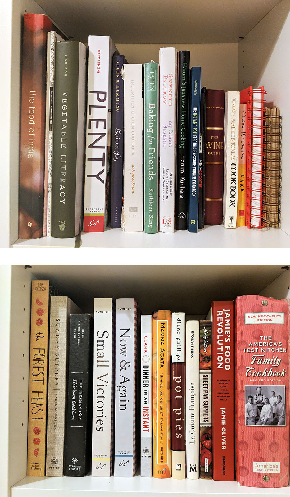 Bookshelf of cookbooks