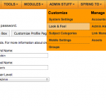 'Edit my account' page with admin status