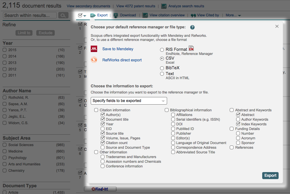 scopus data export