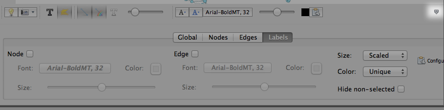 gephi label pane