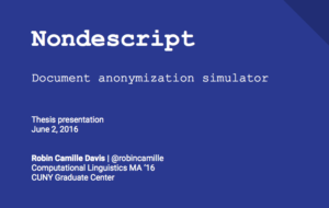Thesis presentation opening slide