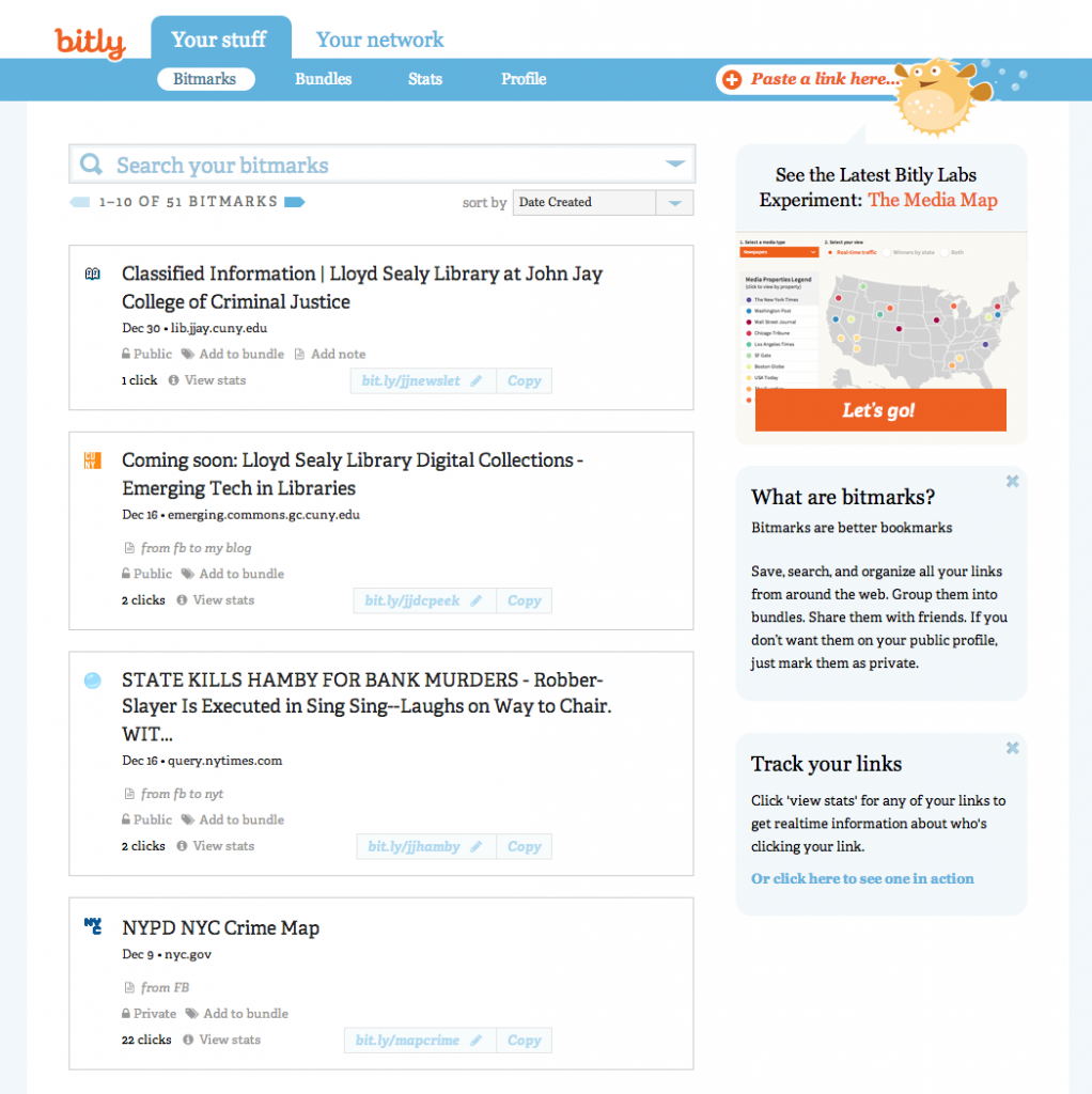 Bit.ly admin page