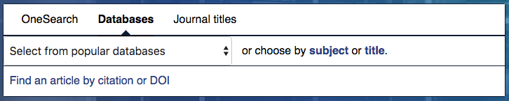 Databases tab, including dropdown mendu